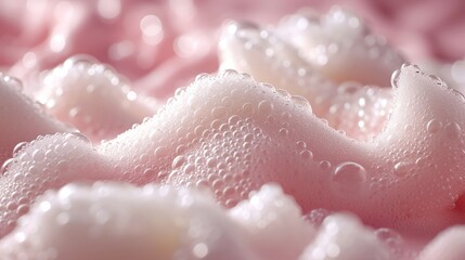 Soft pink bubble foam texture for skincare and cleansing beauty backgrounds - obrazy, fototapety, plakaty