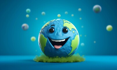 World Smile Day background illustration with happy smile planet Earth