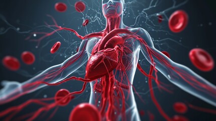 Circulatory system. Blood vessels that carry blood away from and towards the heart. Circulatory system carries oxygen, nutrients, and hormones to cells, and removes waste products, like carbon dioxide