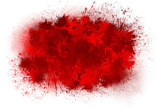 Blood Splatters Painted On A Transparent Background