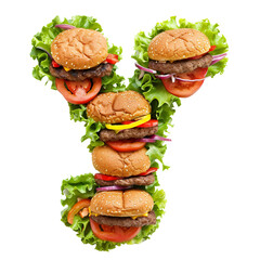 Y made of burgers, PNG image