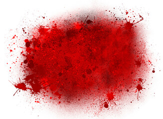 splash of red blood fluid