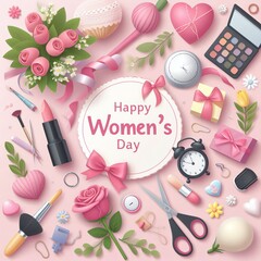 Obraz na płótnie Canvas Happy Women's Day concept background