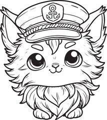 cat vector isolated for coloring  © Ragil