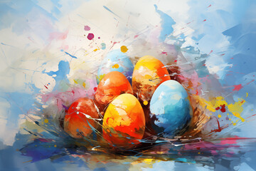 Easter background, Abstract Expressionist Style