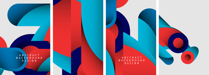 Abstract round shapes and circles poster designs. Vector illustration For Wallpaper, Banner, Background, Card, Book Illustration, landing page