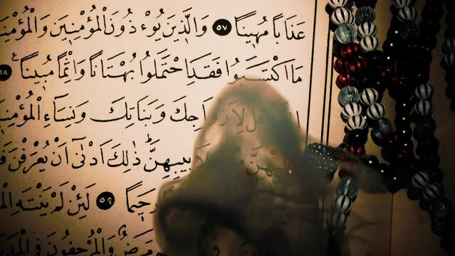 Religion The Book of Islam Quran and Rosary Beads