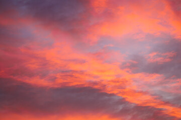 Naklejka na ściany i meble burning sky at sunset. Red sky abstract background.