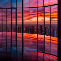 Sunset Over the City Skyline