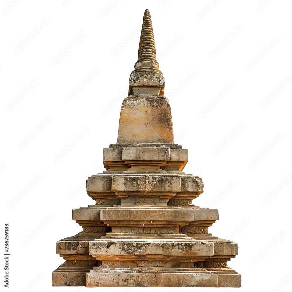 Sticker pagoda stupa isolated