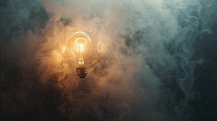 Smoke Emitting From Light Bulb Showing Electrical Malfunction 