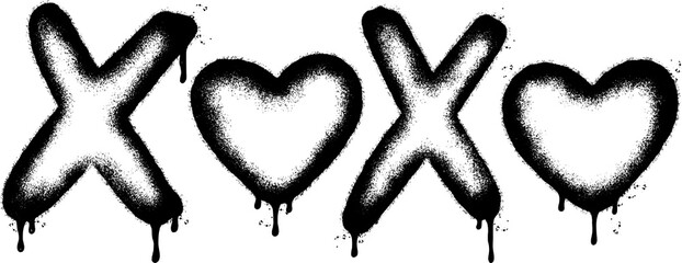 Spray Painted Graffiti xoxo Word Sprayed isolated with a white background. © Doa Bunda