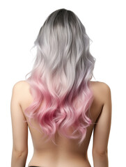 Fototapeta premium woman with long hair.pink salon 
