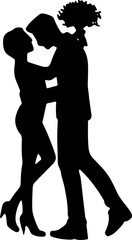 Love Silhouette Vectors for Valentine  design set