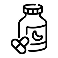 sleepping pills Line Icon