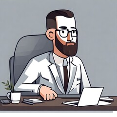 businessman working on laptop computer