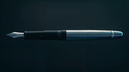 Fototapeta premium Sleek Fountain Pen with Metallic Sheen
