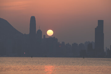 Feb 10 2024 The sunset of the hong kong cityscape