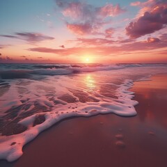 A sunset on the beach