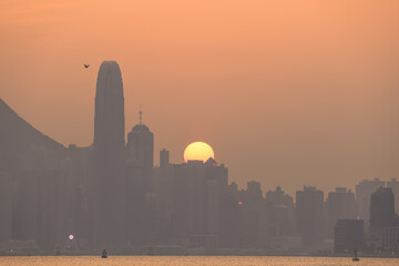 Feb 10 2024 The sunset of the hong kong cityscape