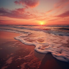 A sunset on the beach