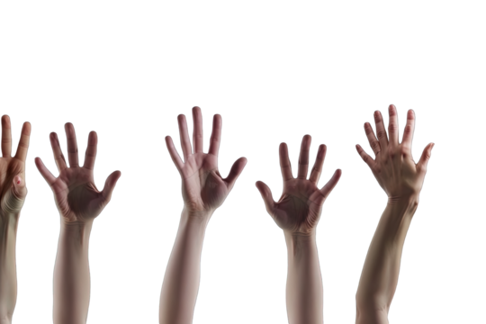 People Raise Hands