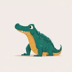 Obraz premium cute crocodile character white background