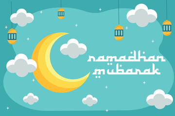 vector graphic of Ramadhan Mubarak ideal for Ramadhan Mubarak celebration.