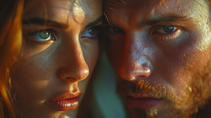 Closeup of flushed reflecting the emotions of a heated argument.