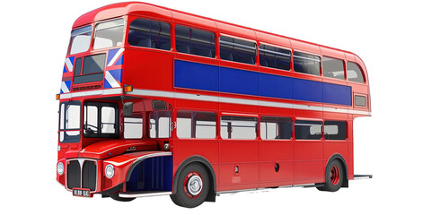 Red London Double Decker Bus Isolated