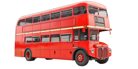 Red London Double Decker Bus Isolated