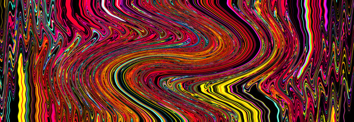 Fototapeta na wymiar Bright wavy multicolor neon wave pattern. Creative ilustration 