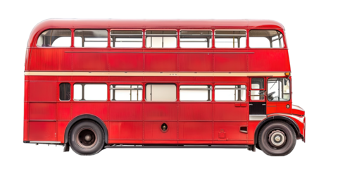 Red London Double Decker Bus Isolated