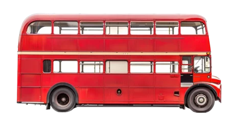 Papier Peint photo Bus rouge de Londres Red London Double Decker Bus Isolated