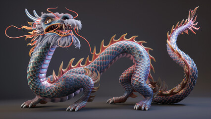 Obraz premium Eternal Elegance: Oriental Dragon Majesty in Splendor Series