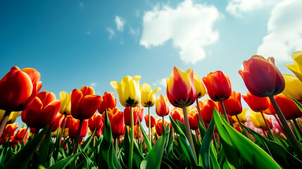 Pink and white tulips