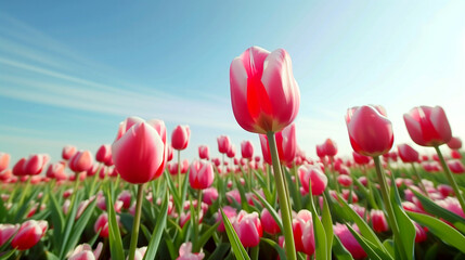 Pink and white tulips