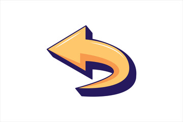 Back Button Social Media Flat Sticker Design