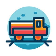 Minimal Truck Icon Flat Illustration