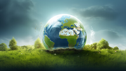 Obraz na płótnie Canvas earth indicating eco-friendly