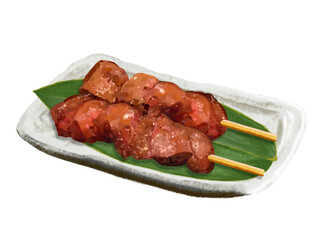 焼き鳥レバー2本（笹の葉付き