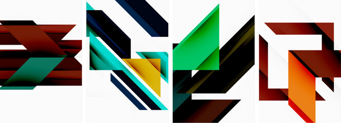 Triangle poster abstract background set for wallpaper, business card, cover, poster, banner, brochure, header, website