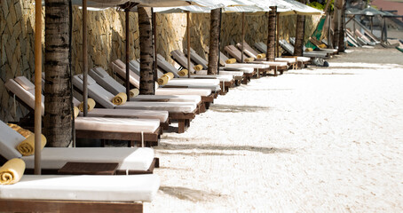 Beach chairs on the beach	