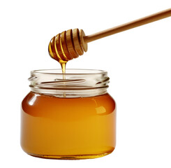 wooden honey dipper isolated on transparent background