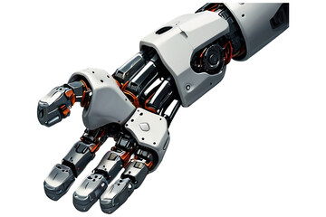 3d rendering robotic hand pointing isolated on white