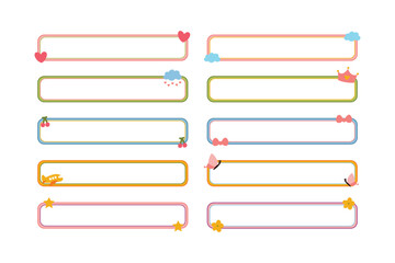 Adorable Name Tag Set of Colorful Label Template for Decoration Notebook Sticker