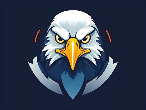 Eagle animal colorful flat logo. Generative ai