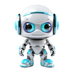 very cute and friendly and colorful robot on transparency background PNG