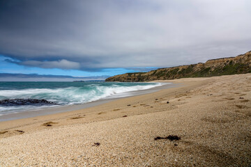 Tranquil Twilight: Pacific Shoreline in Serene Long Exposure