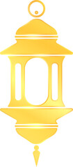 Flat Arabian gold vintage lantern icon symbol illustration for traditional islamic festival religious concept design